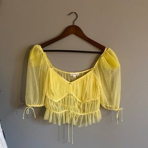 For Love & Lemons Sunshine Crop Top in Yellow